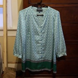 Blue button down blouse